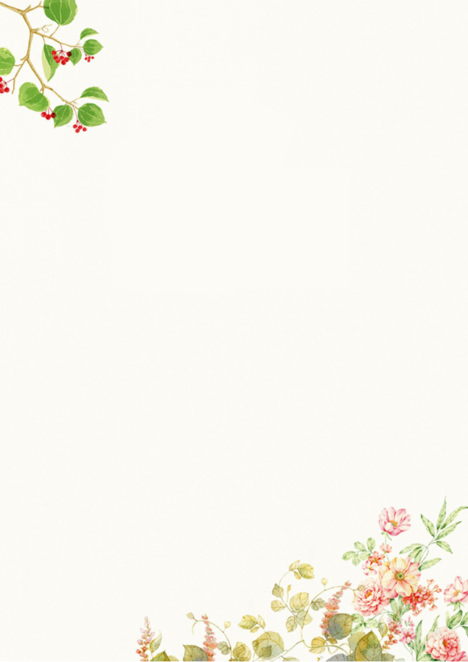米黄色春意盎然百花齐放漂亮的四页简历模板1