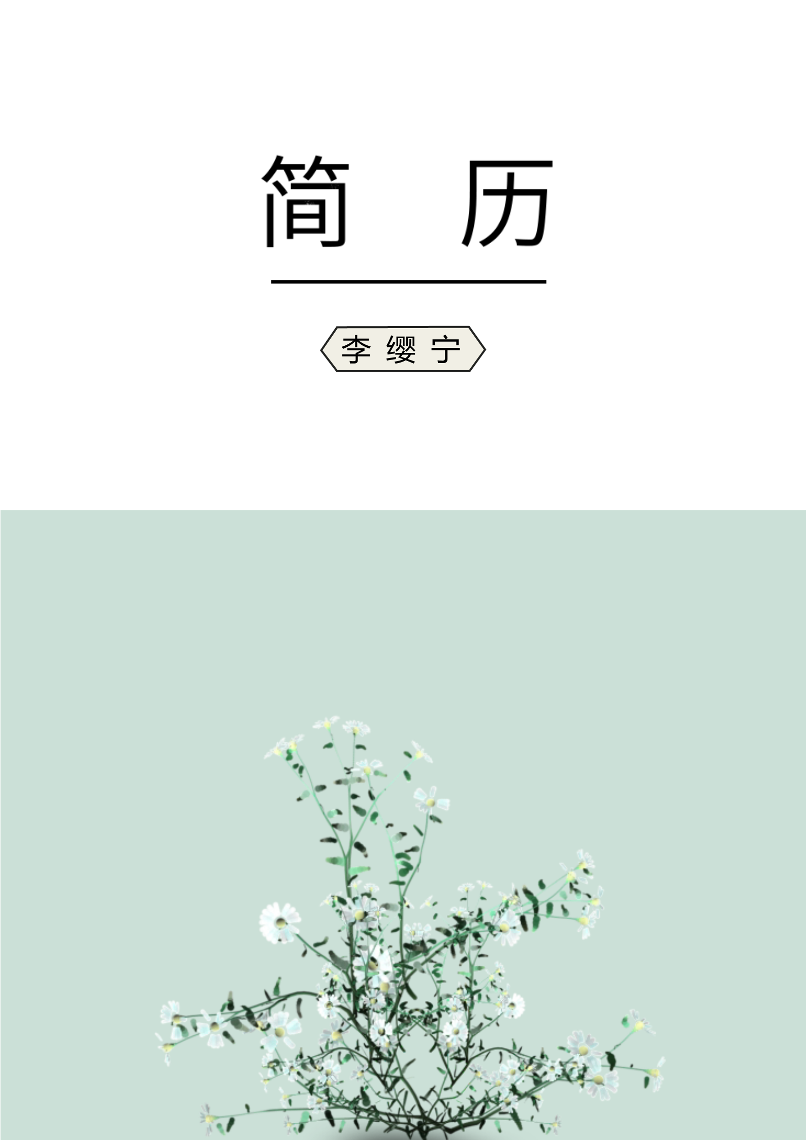 青绿色清爽简洁格式漂亮的四页简历模板1