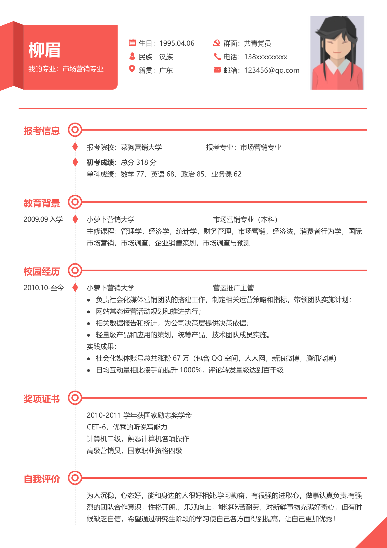 17款研究生复试面试简历模板合集11