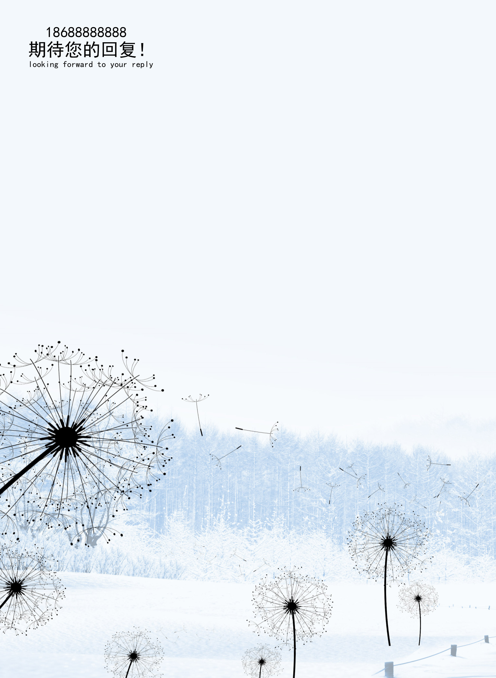 白色简洁雪景素雅个人简历模板4